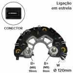 Retificador do alternador 90A Bosch KCB1 Chevrolet GM S10 Fiat-Allis retroescavadeira New Holland trator - ligações