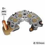 Retificador do alternador 100A / 120A Denso Volvo 940 C70 S40 S60 S70 S80 V40 V70 XC70 - ligações