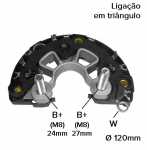 Retificador do alternador 80A / 90A Bosch HD8 / NCB1 Ford Cargo Iveco EuroCargo MAN TGS TGX Volkswagen Constellation VolksBus Worker Volvo B7 B9 B10 B12 FH12 FM12 NH12