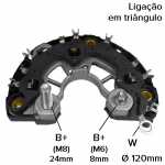 Retificador do alternador 100A Bosch KCB2 Renault Clio Espace Laguna Logan Mégane Sandero Scénic - ligações