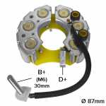 Retificador do alternador 35A / 55A Bosch K1 Gurgel Tocantins Volkswagen Brasília Fusca Gol Kombi Saveiro Transporter - ligações