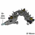 Retificador do alternador 110A / 120A Bosch B3 / B5 Fiat Linea Palio Adventure Weekend Punto Siena Strada - ligações