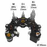 Retificador do alternador 70A / 90A / 95A / 100A / 120A Iskra AAK Case John Deere Massey Ferguson Mercedes-Benz New Holland SsangYong Terex - ligações