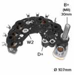 Retificador do alternador 120A Valeo A14VI Citroën Berlingo C4  DS4 Evasion Jumper Picasso Xantia XM Xsara ZX Fiat Ducato Peugeot 306 405 406 605 806 4007 Boxer Expert Partner - ligações
