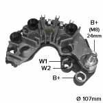 Retificador do alternador 120A Valeo SG12B / SG12S Chevrolet GM Corsa Meriva - ligações