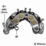 Retificador do alternador 90A Ford Visteon Courier EcoSport Fiesta Focus Ka - ligações