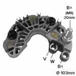 Retificador do alternador 90A / 95A / 110A / 120A Valeo TG9B / TG11C Audi A1 A3 Hyundai Elantra i30 ix35 Sportage Tucson KIA Soul Renault Logan Sandero Seat Skoda Volkswagen Eos Golf Jetta Passat Polo Touran - ligações