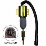 Solenoide estrangulador de parada 24V c/ conector redondo de 4 terminais para motor diesel Cummins Ford Volkswagen