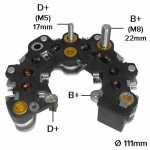Retificador do alternador 80A Iskra AAK Lada 1500 Niva VAZ-2103 - ligações
