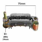 Retificador do alternador 50A Mitsubishi Subaru Justy - ligações