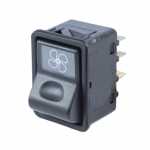 Botão/interruptor de calefação (ventilador do teto) 24V Mercedes-Benz MB caminhão FPN (cara-chata) e HPN (bicudo) e ônibus 712 914 1215 1218 1318 1418 1420 1620 1622 1630 1632 1634 1718 1723 1728 1938 1941 2423 2428 2635 2638 2726