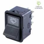 Botão/interruptor de limpador de pára-brisa com temporizador 12V / 24V Mercedes-Benz MB AGL (cara preta) 1113 1114 1213 1313 1314 1318 1517 1519 1520 1524 1924 1929 2013 2014 2219 Marcopolo ônibus Volare