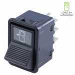 Botão/interruptor acionador porta dianteira 12V / 24V Mercedes-Benz MB ônibus Marcopolo ônibus Volare