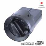 Botão/interruptor chave de luz farol baixo com reostato 12V Volkswagen VW Gol Parati Saveiro G3 G4 1999 até 2014 compatível com farol simples