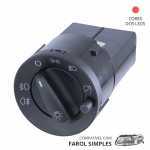Botão/interruptor chave de luz farol baixo com reostato 12V Volkswagen VW Gol Parati Saveiro G3 G4 1999 até 2014 compatível com farol simples