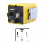 Relé temporizador do desembaçador traseiro 12V 4 terminais Chevrolet GM Chevette Kadett Monza Opala Troller Pantanal RF T4