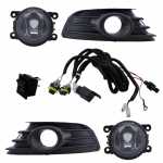 Kit farol auxiliar de milha (longo alcance) com lente de vidro para lâmpada H11 com botão interruptor, moldura e chicotes Citroen C4 Hatch Pallas