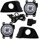 Kit farol auxiliar de milha (longo alcance) com lente de vidro para lâmpada H8 com botão interruptor e chicote Honda Fit 2015