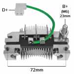 Retificador do alternador 60A / 65A Magneti Marelli AA125R Alfa Romeo Fiat 132 Croma Ducato Duna Elba Fiorino Regata Ritmo Tempra Tipo Uno Iveco Daily Renault Twingo - ligações