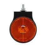 Lanterna lateral âmbar redonda Ø 66 mm LED bivolt com haste e conector lado direito/esquerdo universal