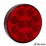 Lanterna traseira de posição e freio vermelha redonda LED bivolt Ø 96 mm bivolt lado esquerdo/direito Noma carrocerias