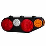 Conjunto de lanterna traseira LED 24V tricolor (âmbar / cristal / vermelha) com lanterna lateral lado direito universal