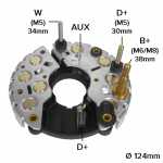 Retificador do alternador 130A Bosch N1 Cummins Navistar - ligações