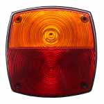 Lanterna traseira quadrada bicolor (âmbar / vermelha) lado direito/esquerdo base alta universal