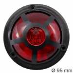 Lanterna lateral vermelha com aro protetor e soquete externo lado esquerdo/direito universal