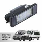 Lanterna de placa LED CANBUS 12V branca 6500K à prova da água Citroën C2 C3 C4 C5 Mercedes-Benz MB Sprinter Viano Vito Peugeot 207 208 307 308 407 408 508 2008 3008 5008