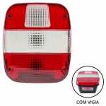 Lanterna traseira bicolor (cristal / vermelha) com vigia lado direito/esquerdo Ford Cargo Troller T4 Volkswagen caminhão Constellation Delivery Worker (com pisca branco)