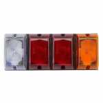 Conjunto de lanternas tricolor com luz de ré universal para reboque