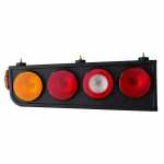 Conjunto de lanterna traseira tricolor (âmbar / cristal / vermelha) de LED bivolt com lanterna lateral lado esquerdo universal