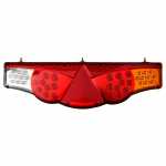 Lanterna traseira tricolor LED bivolt com triângulo retrorrefletor lado direito universal