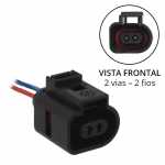 Chicote / conector 2 vias com 2 terminais mini power timer fêmea para compressor de ar-condicionado interruptor de luz de ré sensor de temperatura sensor de detonação