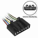 Chicote / conector 7 vias com 7 terminais spring fêmea 2.8mm para lanterna traseira Fiat Uno