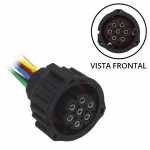 Chicote / conector 7 vias com 7 terminais fêmea para lanterna LED