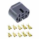 Chicote / conector desmontado 10 vias 10 terminais para botão/interruptor de alerta/emergência Mercedes-Benz MB caminhão AGL (cara-preta) Scania série 2 S2 R112 T112