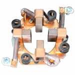 Porta-escovas 12V 10 x 25 x 23 mm para motor de partida Iskra Bobcat Case John Deere New Holland Valmet Valtra