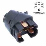 Comutador de ignição 6 terminais (pinos) Volkswagen VW Golf MK3 Jetta Passat Polo Classic (com aviso sonoro)